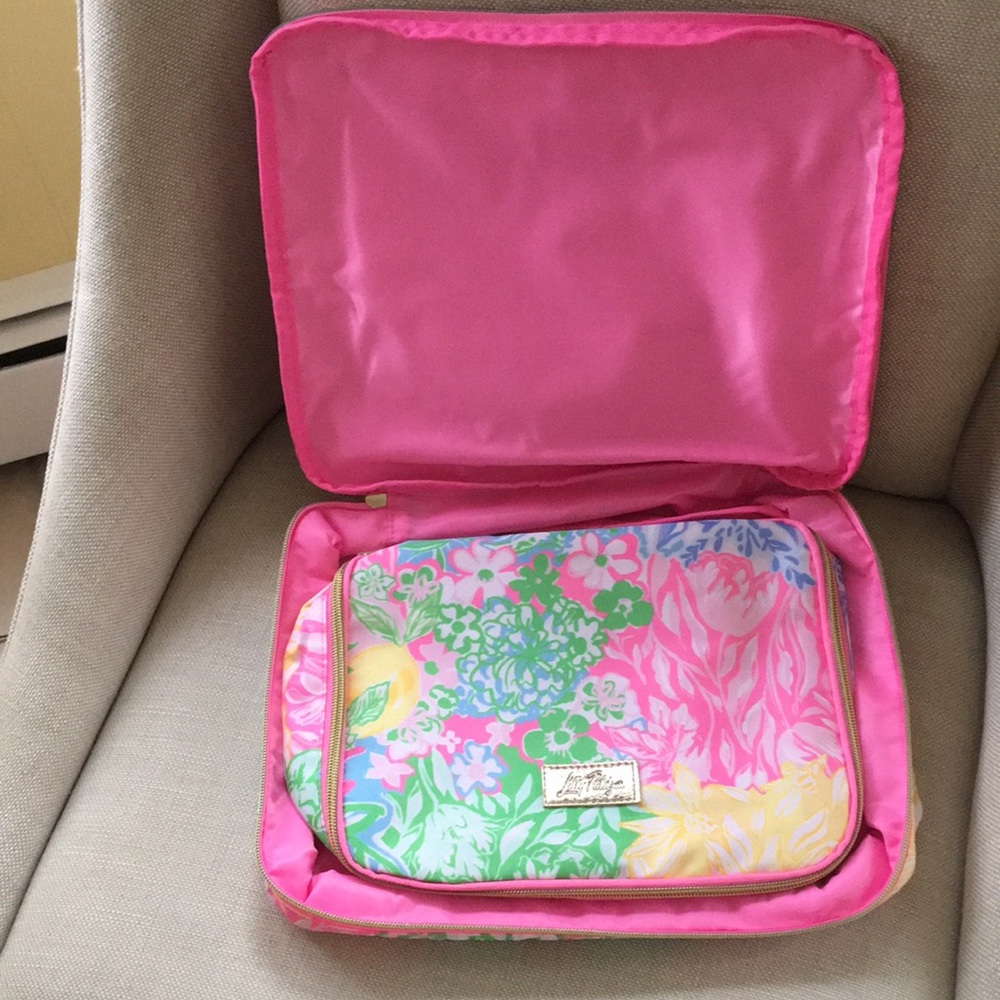 NWT Lilly Pulitzer Packing Cubes Bright Delight set of 2 GWP - Picture 4 of 11